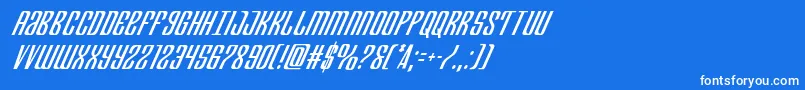 Departmenthcondital Font – White Fonts on Blue Background