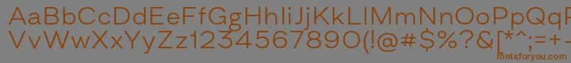 フォントAsketExtendedLight – 茶色の文字が灰色の背景にあります。