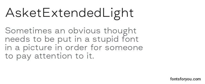Review of the AsketExtendedLight (116153) Font