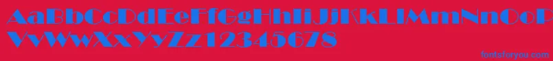 RoyaltonextNormal Font – Blue Fonts on Red Background