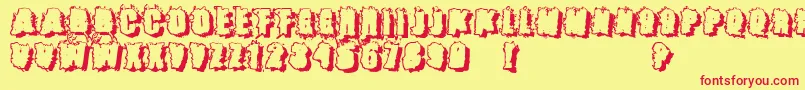 Catch22 ffy-Schriftart – Rote Schriften auf gelbem Hintergrund