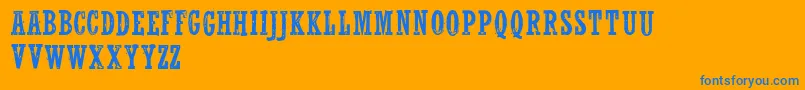 WolfrednelsonLight Font – Blue Fonts on Orange Background