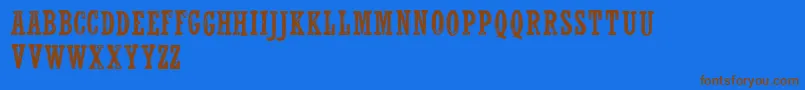 WolfrednelsonLight Font – Brown Fonts on Blue Background