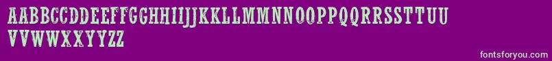 WolfrednelsonLight Font – Green Fonts on Purple Background