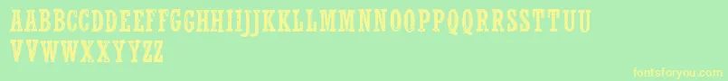 WolfrednelsonLight Font – Yellow Fonts on Green Background