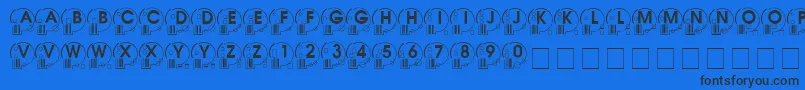 Whatposs ffy Font – Black Fonts on Blue Background