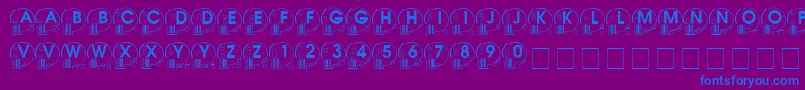 Шрифт Whatposs ffy – синие шрифты на фиолетовом фоне
