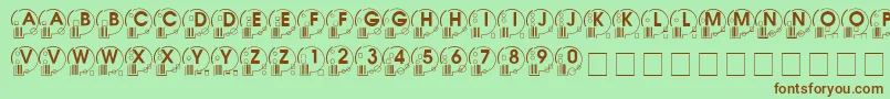 Шрифт Whatposs ffy – коричневые шрифты на зелёном фоне