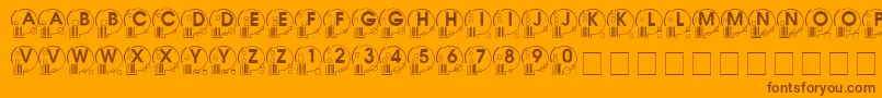 Whatposs ffy-Schriftart – Braune Schriften auf orangefarbenem Hintergrund