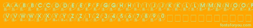 Whatposs ffy Font – Green Fonts on Orange Background