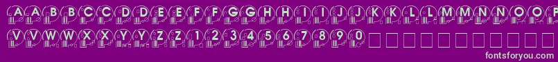 フォントWhatposs ffy – 紫の背景に緑のフォント