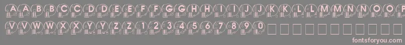 フォントWhatposs ffy – 灰色の背景にピンクのフォント