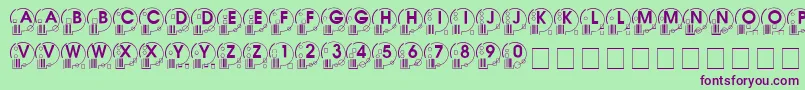 フォントWhatposs ffy – 緑の背景に紫のフォント