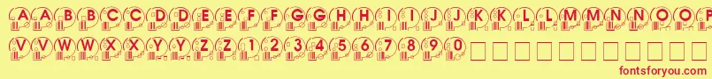 フォントWhatposs ffy – 赤い文字の黄色い背景