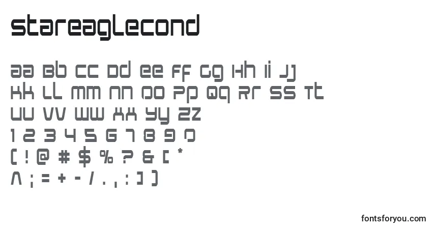 Czcionka Stareaglecond – alfabet, cyfry, specjalne znaki