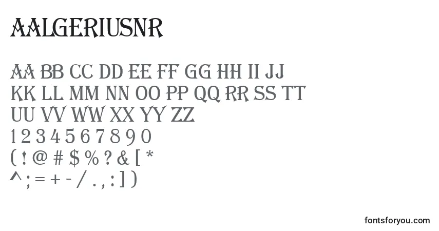 Czcionka AAlgeriusnr – alfabet, cyfry, specjalne znaki