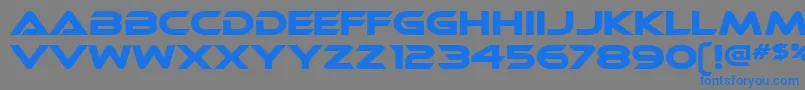 フォントEthnocentric – 灰色の背景に青い文字