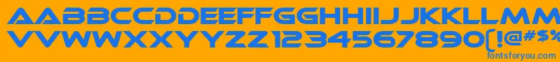 フォントEthnocentric – オレンジの背景に青い文字