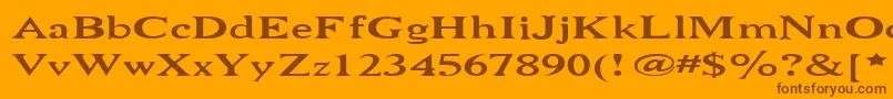 NiewCromagnonWide Font – Brown Fonts on Orange Background