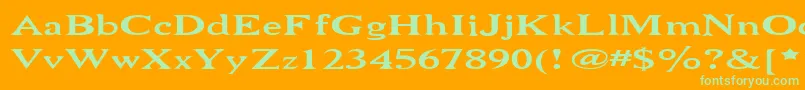 NiewCromagnonWide Font – Green Fonts on Orange Background