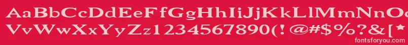 NiewCromagnonWide Font – Pink Fonts on Red Background
