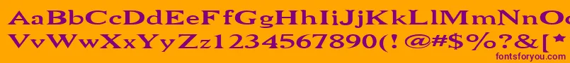 NiewCromagnonWide Font – Purple Fonts on Orange Background