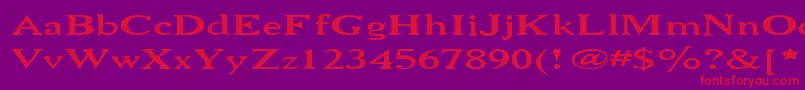 NiewCromagnonWide Font – Red Fonts on Purple Background