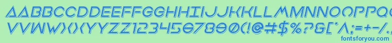 Earthorbiterpunchital Font – Blue Fonts on Green Background