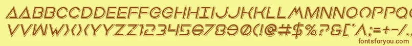 Earthorbiterpunchital Font – Brown Fonts on Yellow Background