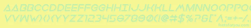 Шрифт Earthorbiterpunchital – зелёные шрифты на жёлтом фоне