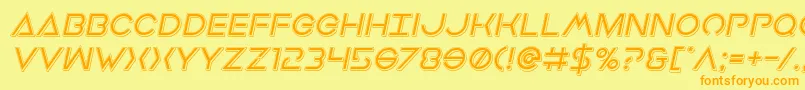 Earthorbiterpunchital Font – Orange Fonts on Yellow Background