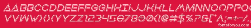 Earthorbiterpunchital Font – Pink Fonts on Red Background