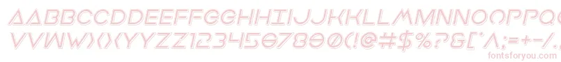 Earthorbiterpunchital-Schriftart – Rosa Schriften auf weißem Hintergrund