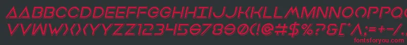フォントEarthorbiterpunchital – 黒い背景に赤い文字