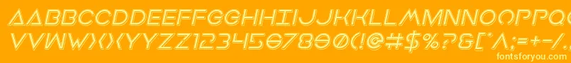 Earthorbiterpunchital Font – Yellow Fonts on Orange Background