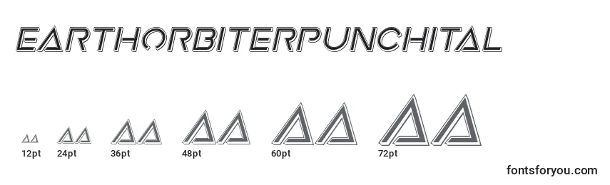 Размеры шрифта Earthorbiterpunchital