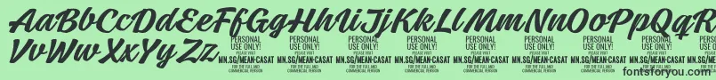 Шрифт MeancasatmedPersonalUse – чёрные шрифты на зелёном фоне