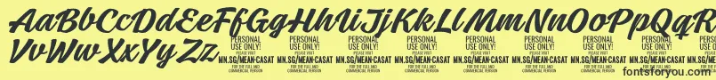 MeancasatmedPersonalUse Font – Black Fonts on Yellow Background