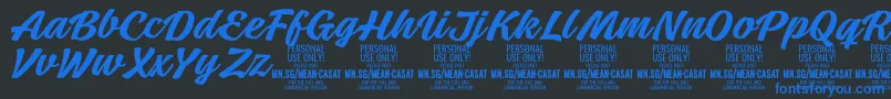 MeancasatmedPersonalUse Font – Blue Fonts on Black Background