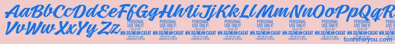 Шрифт MeancasatmedPersonalUse – синие шрифты на розовом фоне