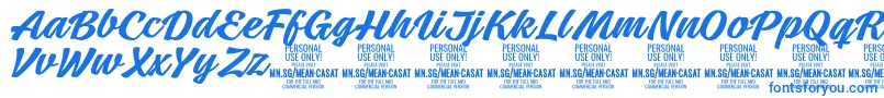 フォントMeancasatmedPersonalUse – 白い背景に青い文字