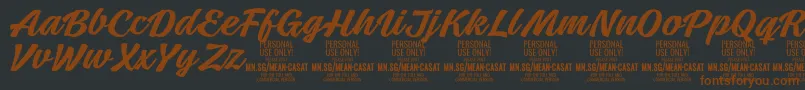 MeancasatmedPersonalUse Font – Brown Fonts on Black Background