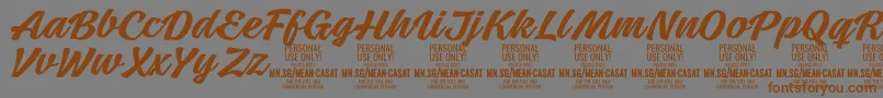 Шрифт MeancasatmedPersonalUse – коричневые шрифты на сером фоне