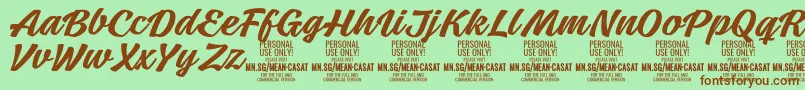 MeancasatmedPersonalUse Font – Brown Fonts on Green Background