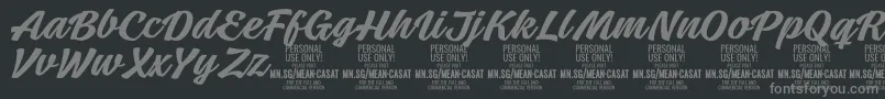 Шрифт MeancasatmedPersonalUse – серые шрифты на чёрном фоне