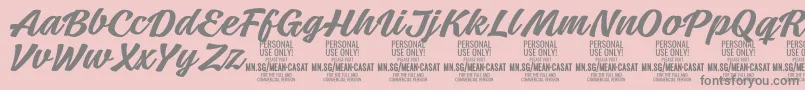 フォントMeancasatmedPersonalUse – ピンクの背景に灰色の文字
