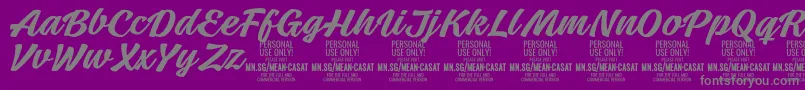 Шрифт MeancasatmedPersonalUse – серые шрифты на фиолетовом фоне