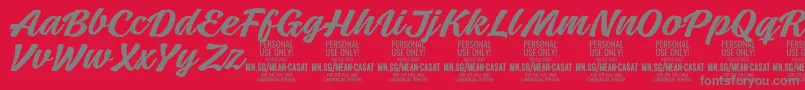 MeancasatmedPersonalUse Font – Gray Fonts on Red Background