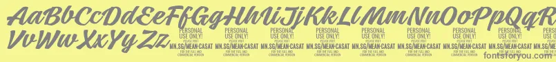 Шрифт MeancasatmedPersonalUse – серые шрифты на жёлтом фоне