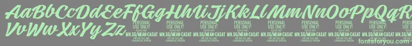 MeancasatmedPersonalUse Font – Green Fonts on Gray Background